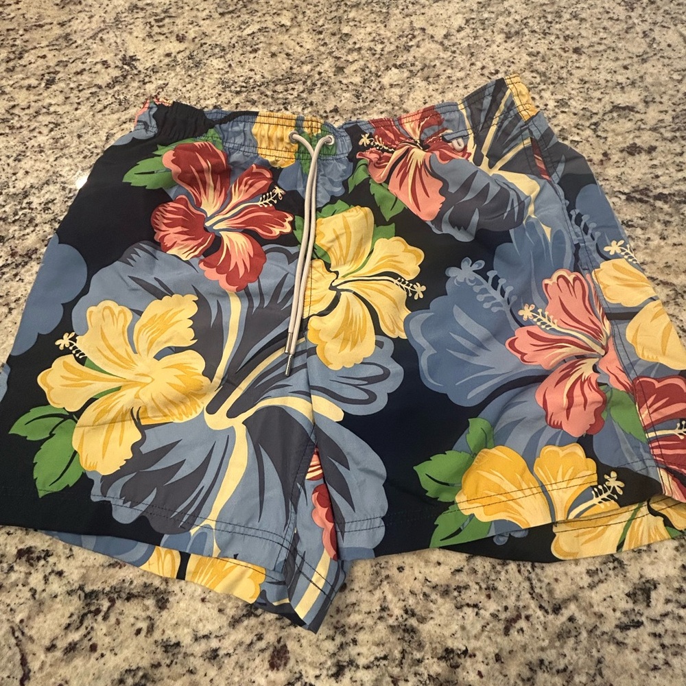 Lands' End Men’s Floral Swim Shorts - Multicolor
